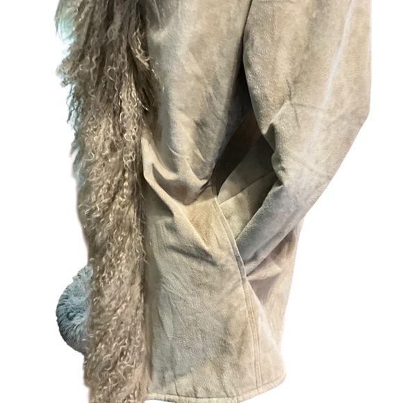 VNTG XOXO Brand 90s Penny Lane Genuine Suede Leather and Fur Coat - Picture 5 of 15